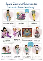 Vista previa - Decoración del aula - Bild- und Wortkarten Deutsch / DAZ - Hobbies alemán - página 3