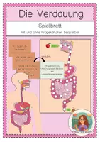 Vorschau - Stationenlernen - Die Verdauung: Brettspiel mit Fragekärtchen - Deckblatt