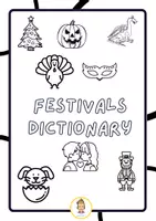 Vista previa - Hojas de trabajo - Festivals dictionary to colour - página 1