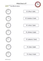 Vorschau - Arbeitsblätter - What time is it? - Volle Stunde - Arbeitsblätter - Deckblatt