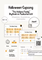 Vorschau - Arbeitsblätter - Halloween-Cupsong "The Addams Family" - Mitspielsatz (Bodypercussion und Rhythmus) - Deckblatt