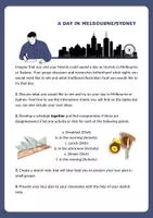 Vorschau - Arbeitsblätter - A Day in Sydney/Melbourne - Plan Your Australian City Tour - Seite 1