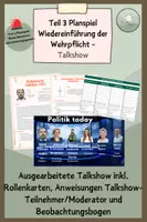 Vorschau - Stundenentwürfe - Wehrpflicht Planspiel | Teil 3: Talkshow - Deckblatt