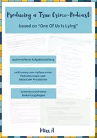 Vorschau - Arbeitsblätter - Producing a True Crime-Podcast based on "One Of Us Is Lying" - Deckblatt