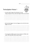 Vorschau - Arbeitsblätter - 3 x Textaufgaben Klasse 1 - Seite 3
