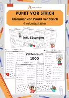 Vorschau - Arbeitsblätter - Punkt vor Strich, Klapustri ZR 1000 - 4 ABs - Deckblatt