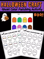 Aperçu - Feuilles d'exercices - No-Prep Halloween Craft: Ghost Color Matching (Kindy/PreK) - Page de couverture