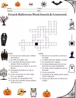 Aperçu - Jeux - French Halloween crossword and word search Vocabulary - Page 1