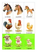 Aperçu - Jeux - Familles d’animaux et leurs cris (niveau 1) : maternelle, cycle 2 - Page 1