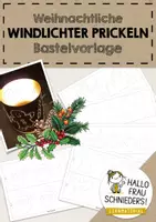 Vorschau - Mal- und Bastelvorlagen - Windlichter prickeln: Bastelvorlage – Weihnachten - Deckblatt
