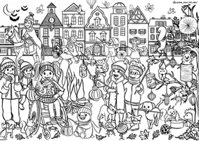 Vorschau - Arbeitsblätter - Wimmelbild Bildkarte "Laternenfest" / Sankt Martin - Seite 2
