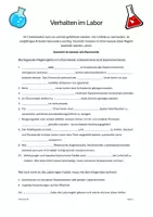 Vorschau - Unterrichtsreihen - Übungsblatt zu den Laborregeln 🧪 - Deckblatt
