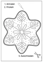 Vorschau - Mal- und Bastelvorlagen - 8 Lebkuchen Prickelbilder – Weihnachten Bastelvorlagen zum Prickeln und Ausmalen (PDF, A4, farbig & schwarz-weiß) - Seite 1