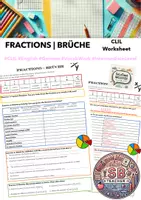 Vorschau - Arbeitsblätter - CLIL-Übungen: Fractions/Brüche (vocabulary, formulate expressions, write fractions, ...) - Deckblatt