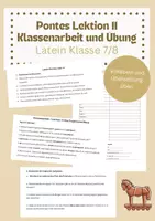 Vorschau - Arbeitsblätter - Pontes Lektion 11: Vokabeln und Klassenarbeit klasse 7/8 - Deckblatt