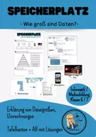 Vorschau - Arbeitsblätter - Speicherplatz - von Byte bis Terabyte - Deckblatt