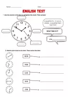 anteprima - Esercizi - English test - 4th-5th grade - verifica primaria - Pagina 1