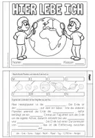 Vorschau - Arbeitsblätter - Hier lebe ich – Flipbook zu Erde, Kontinent, Land & Wohnort | Sachunterricht - Seite 2