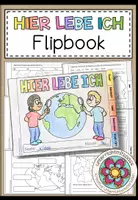 Vorschau - Arbeitsblätter - Hier lebe ich – Flipbook zu Erde, Kontinent, Land & Wohnort | Sachunterricht - Deckblatt