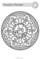 Vorschau - Mal- und Bastelvorlagen - Neujahr und Silvester – Ausmalbilder und Mandalas | 5 Malvorlagen mit Glücksbringern - Seite 3