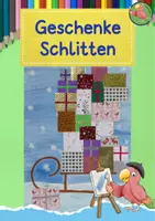 Vorschau - Mal- und Bastelvorlagen - Kunst Weihnachten, Schlitten mit Geschenken - Deckblatt