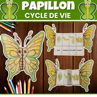 Aperçu - Feuilles d'exercices - Cycle de Vie du Papillon Science FR-EN Bundle - Page 1