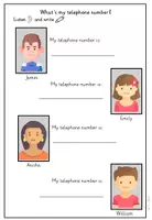 Vorschau - Arbeitsblätter - My telephone number - Hörtext und Partnerarbeit Englisch - Seite 2