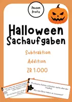 Vorschau - Aufgabenkarten - Sachaufgaben Halloween ZR 1000 - Deckblatt