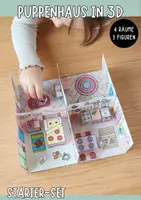 Vorschau - Mal- und Bastelvorlagen - Basteln Puppenhaus in 3D Starter-set - Deckblatt
