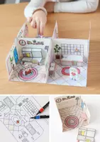 Vorschau - Mal- und Bastelvorlagen - Basteln Puppenhaus in 3D Starter-set - Seite 2