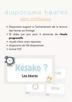 Aperçu - Présentation / Support pour le tableau - diaporama lecture d'heures - Page de couverture