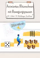 Vorschau - Spiele - Animiertes Blitzrechnen Zahlen 1-10, Strichlisten, Würfel - Deckblatt