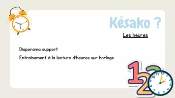 Aperçu - Présentation / Support pour le tableau - diaporama lecture d'heures - Page 2
