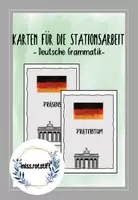 Vorschau - Stationenlernen - Deutsche Grammatik - Karten für die Stationsarbeit - Deckblatt