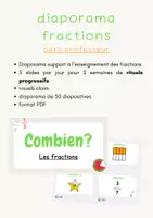 Aperçu - Présentation / Support pour le tableau - diaporama entraînement fractions - Page de couverture