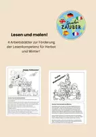 Vorschau - Arbeitsblätter - Lesen und Malen im Herbst und Winter! - Deckblatt