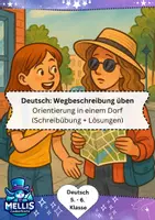 Vorschau - Arbeitsblätter - Wegbeschreibung Klasse 5-6 Deutsch, Wege beschreiben - Deckblatt