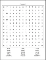 Vorschau - Spiele - Army Military Word Search - Wortsuche Englisch Rätsel - Deckblatt