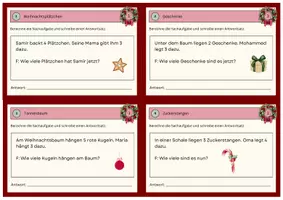 Vorschau - Stationenlernen - Sachaufgaben Weihnachten Karteikarten Freiarbeit Materialpaket Grundschule 1.-4. Klasse Förderschule - Seite 1