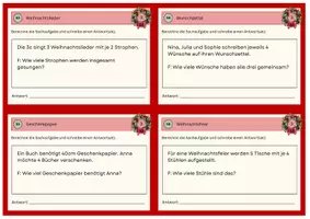 Vorschau - Stationenlernen - Sachaufgaben Karteikarten Weihnachten 3. Klasse 3-fach differenziert inkl. Selbstkontrolle - Seite 2