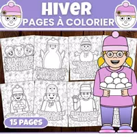Aperçu - Jeux - Coloriage Hiver Maternelle Primaire | 15 Pages - Page de couverture