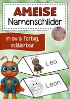 Vorschau - Anderer Materialtyp - Ameisenklasse Namenschilder im Superheldenstil - Deckblatt