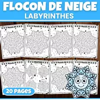 Aperçu - Jeux - Flocon de Neige Labyrinthes Hiver Activités - Page de couverture