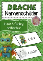 Vorschau - Anderer Materialtyp - Drachenklasse Namenschilder im Superheldenstil - Deckblatt