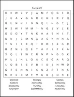 Vorschau - Arbeitsblätter - Sports & Hobbies Word Search - Wortsuche Englisch Rätsel - Deckblatt