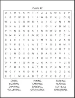 Vorschau - Arbeitsblätter - Sports & Hobbies Word Search - Wortsuche Englisch Rätsel - Seite 1