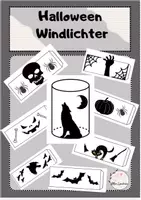Vorschau - Mal- und Bastelvorlagen - Halloween Windlichter - Deckblatt
