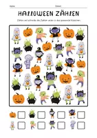 Vorschau - Arbeitsblätter - Halloween Zählen für die 1. Klasse - Seite 1