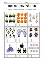 Vorschau - Arbeitsblätter - Halloween Zählen für die 1. Klasse - Deckblatt
