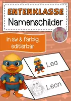 Vorschau - Anderer Materialtyp - Entenklasse Namenschilder im Superheldenstil - Deckblatt